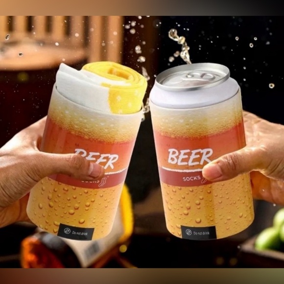 Accessories - NEW Beer Socks in Can Reusable can Unisex Fun Great Gift New in Can